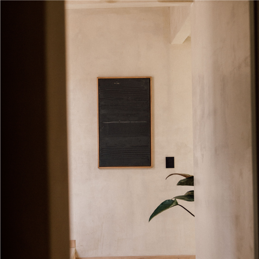 Cuadros texturizados de Diamantina & la Perla - Decoración para el hogar - Composiciones artesanales de materiales de construcción en marcos de roble, fabricados a mano en Colombia explorando materiales arquitectónicos para diseño interior contemporáneo y reutilización sostenible de materiales